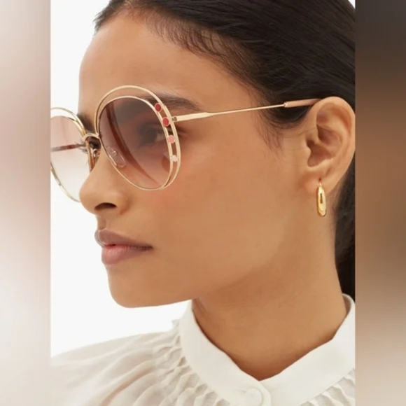 Chloé "Delilah" Metal Aviator Sunglasses - EUC - Retail: $430 - Picture 6 of 6